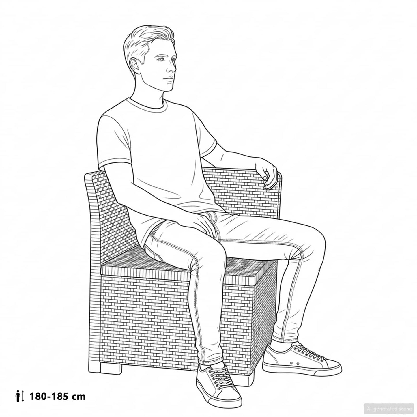 2-Seater Garden Sofa Rattan Look PP Anthracite
