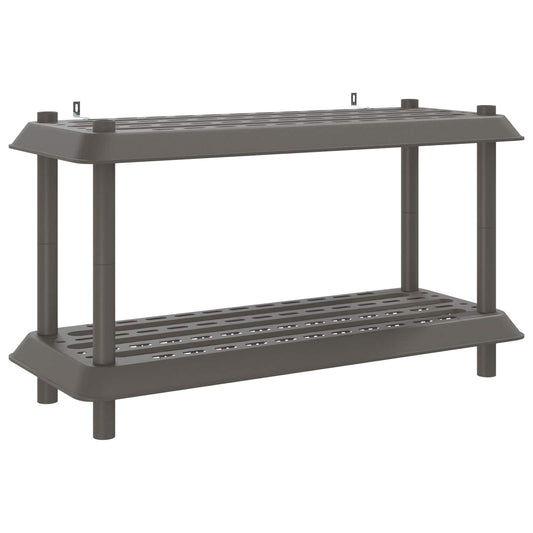 Shelving Unit 2-Tier 100 x 40 x 55.5 cm PP Light Grey