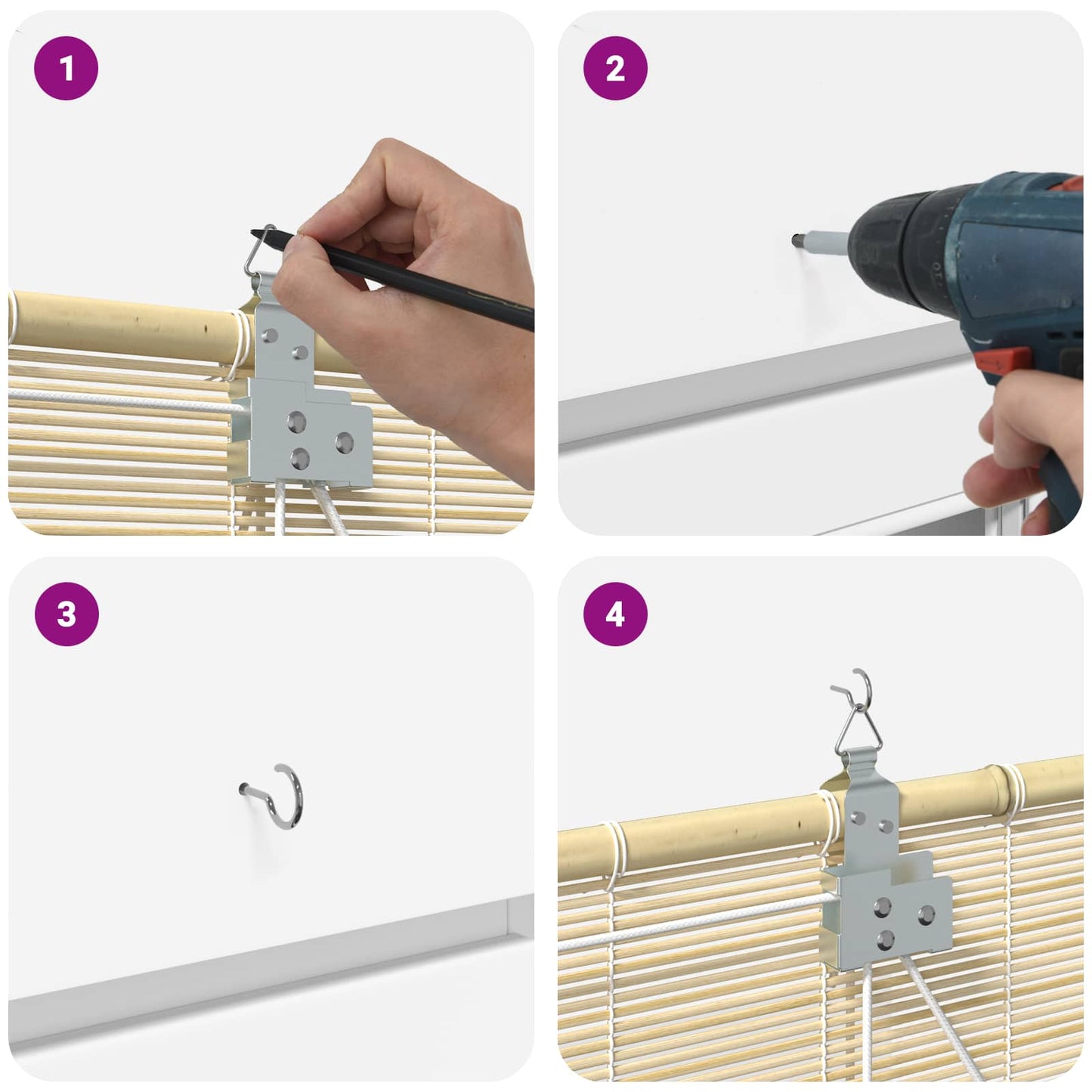 Roller Blind Natural 50 x 220 cm Bamboo