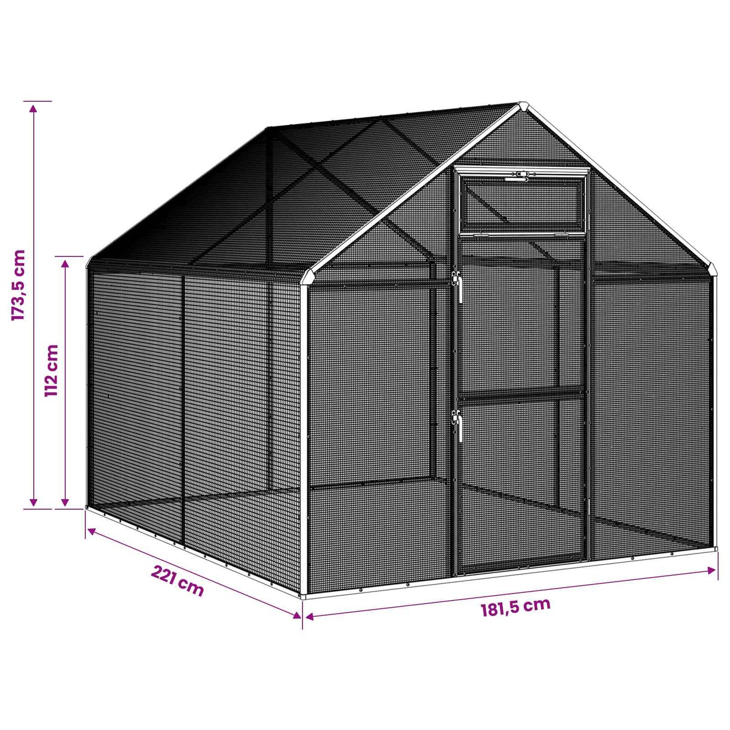 Bird Cage Silver 181.5 x 221 x 173.5 cm Welded Wire Mesh