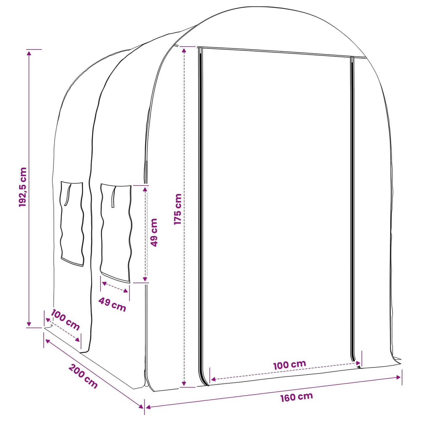 Greenhouse with Frame 62.99 x 78.74 x 75.79 in PVC Transparent