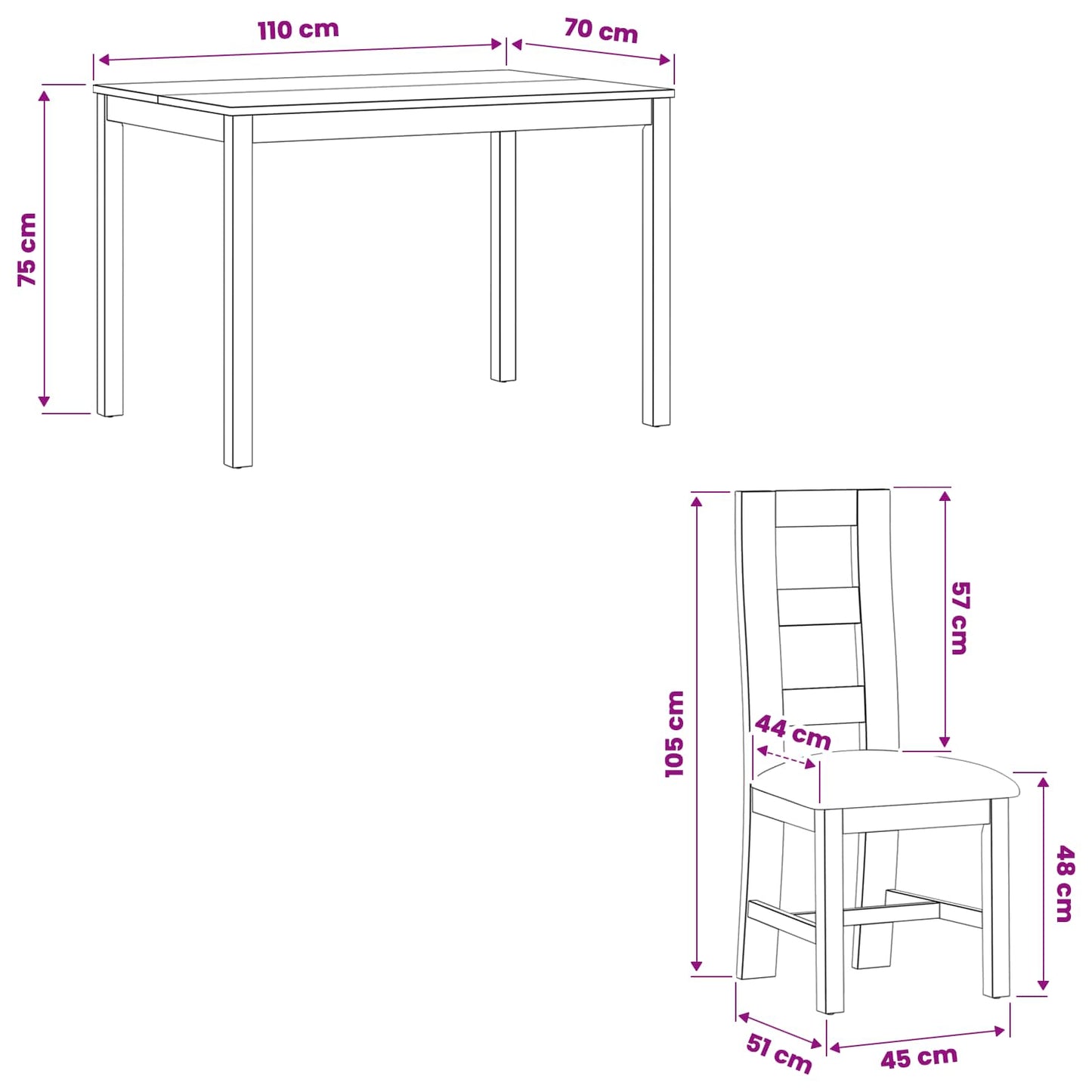 Dining Set 5 pcs Grey Solid Oak Wood