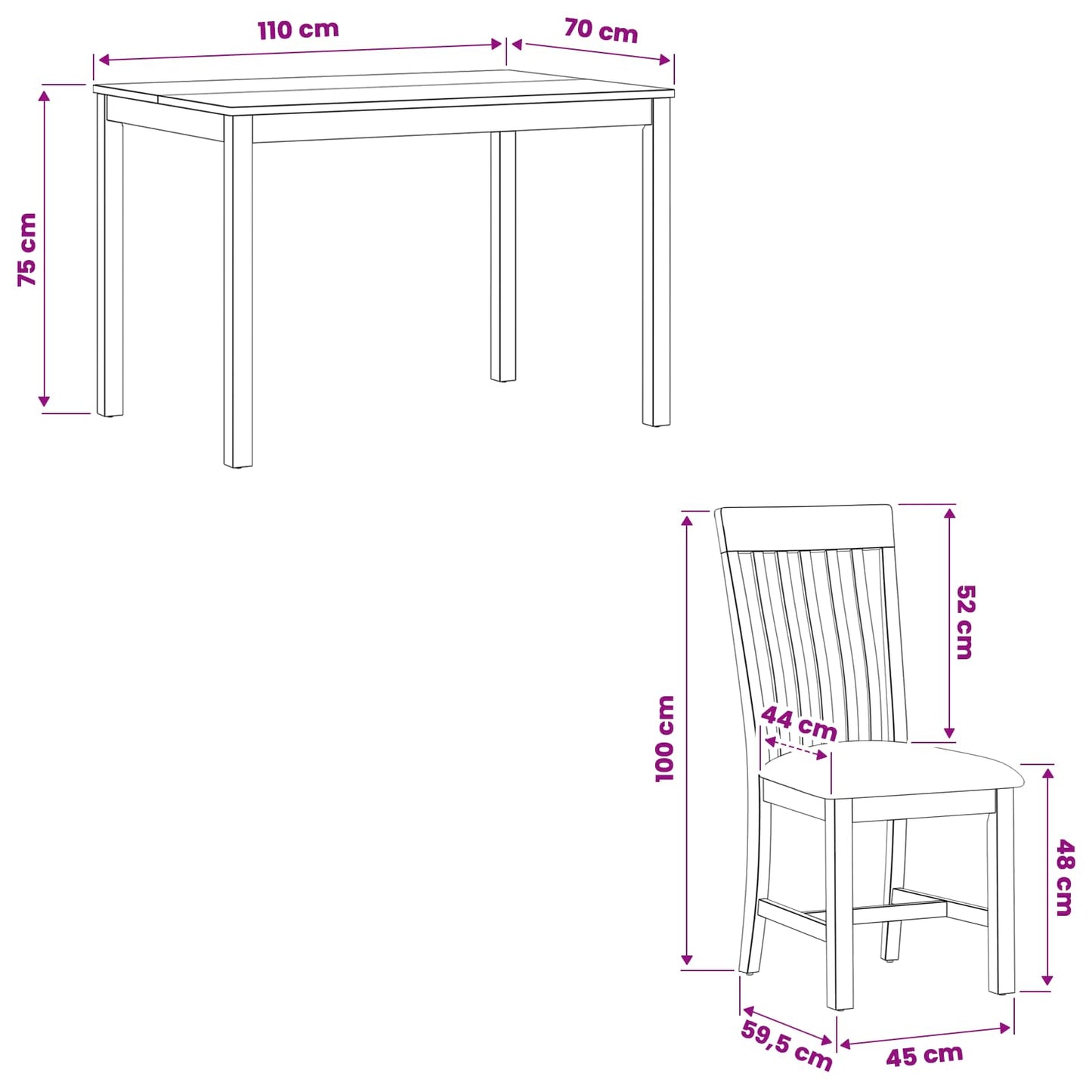 Dining Set 7 pcs Beige Solid Oak Wood