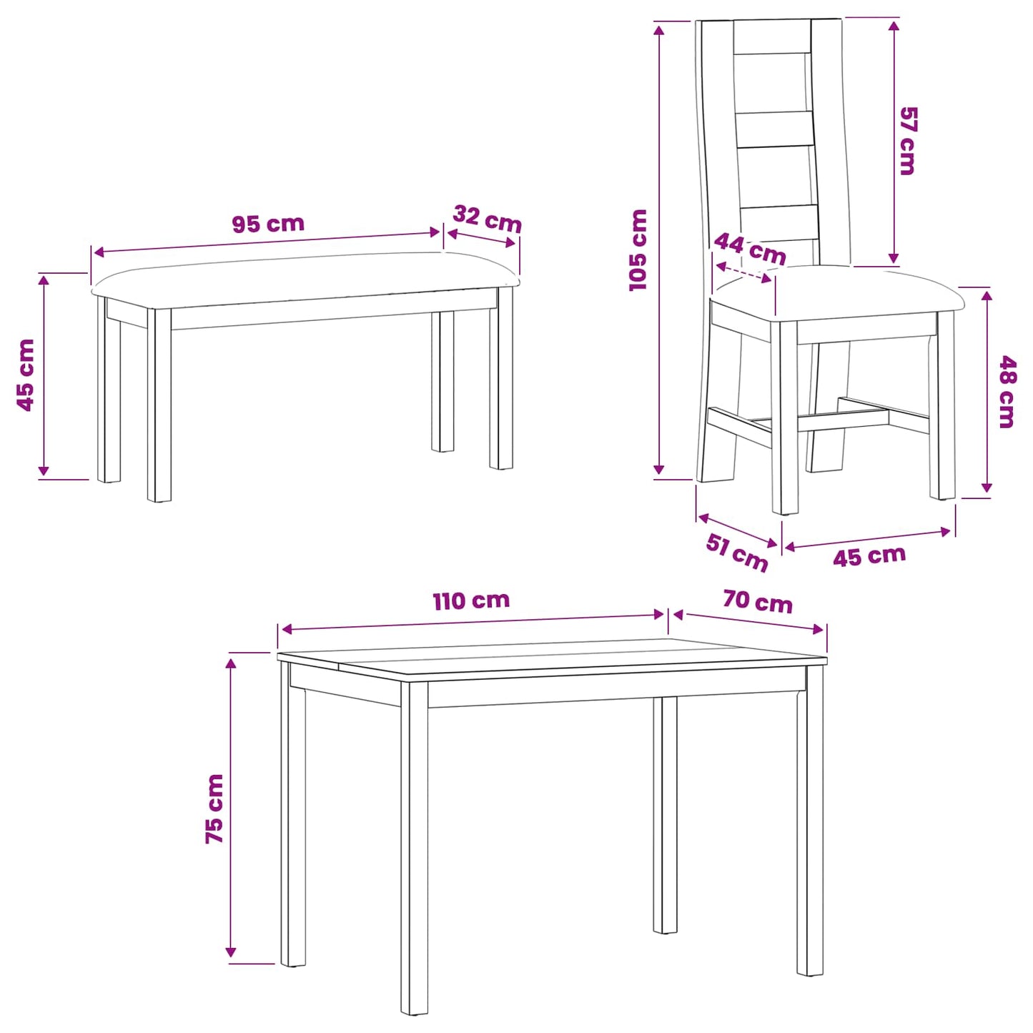 Dining Set 5 pcs Beige Solid Oak Wood