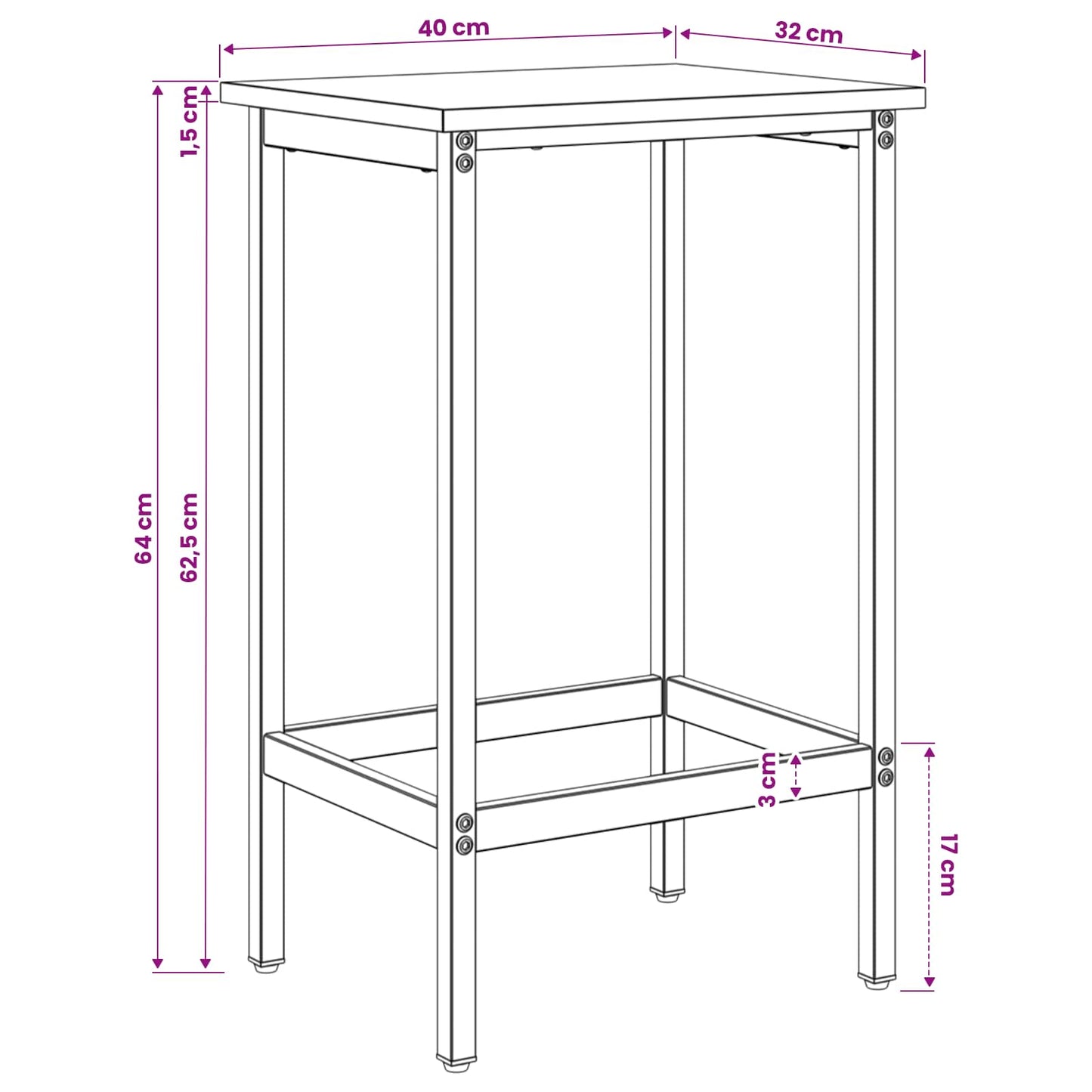 Bar Stool 2 pcs Old Wood 40 x 32 x 64 cm Engineered Wood