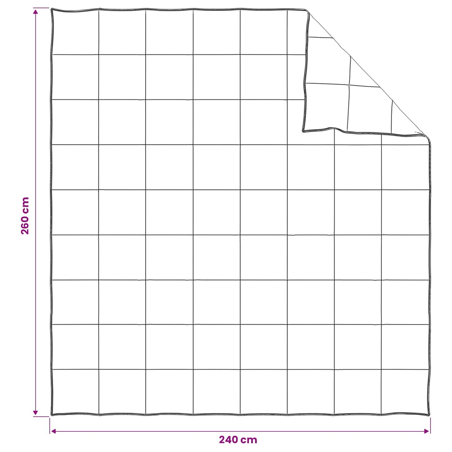 Full Year Duvet 260 x 240 cm All Seasons 250 gsm Bamboo Fiber