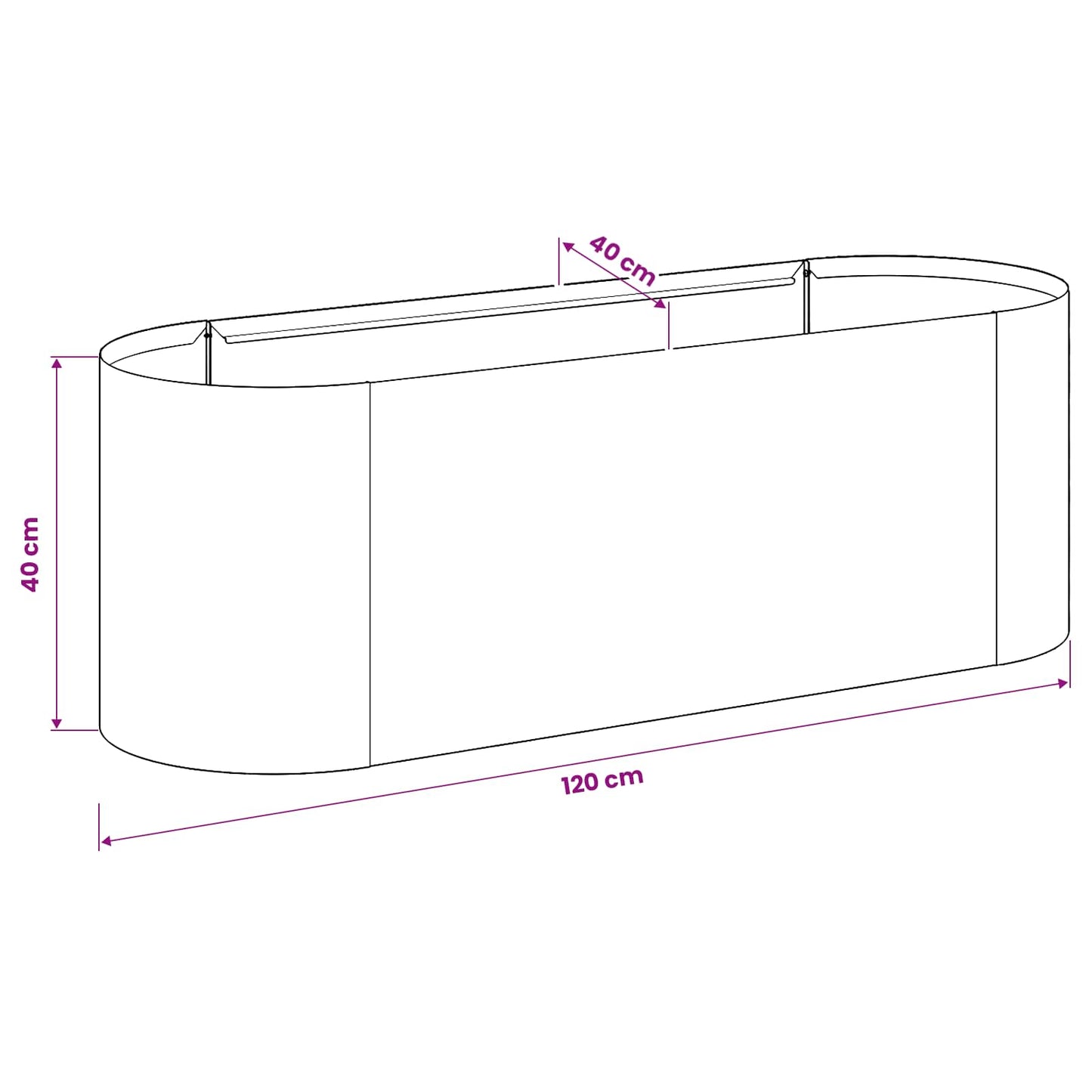 Raised Garden Bed White 120 x 40x 40 cm