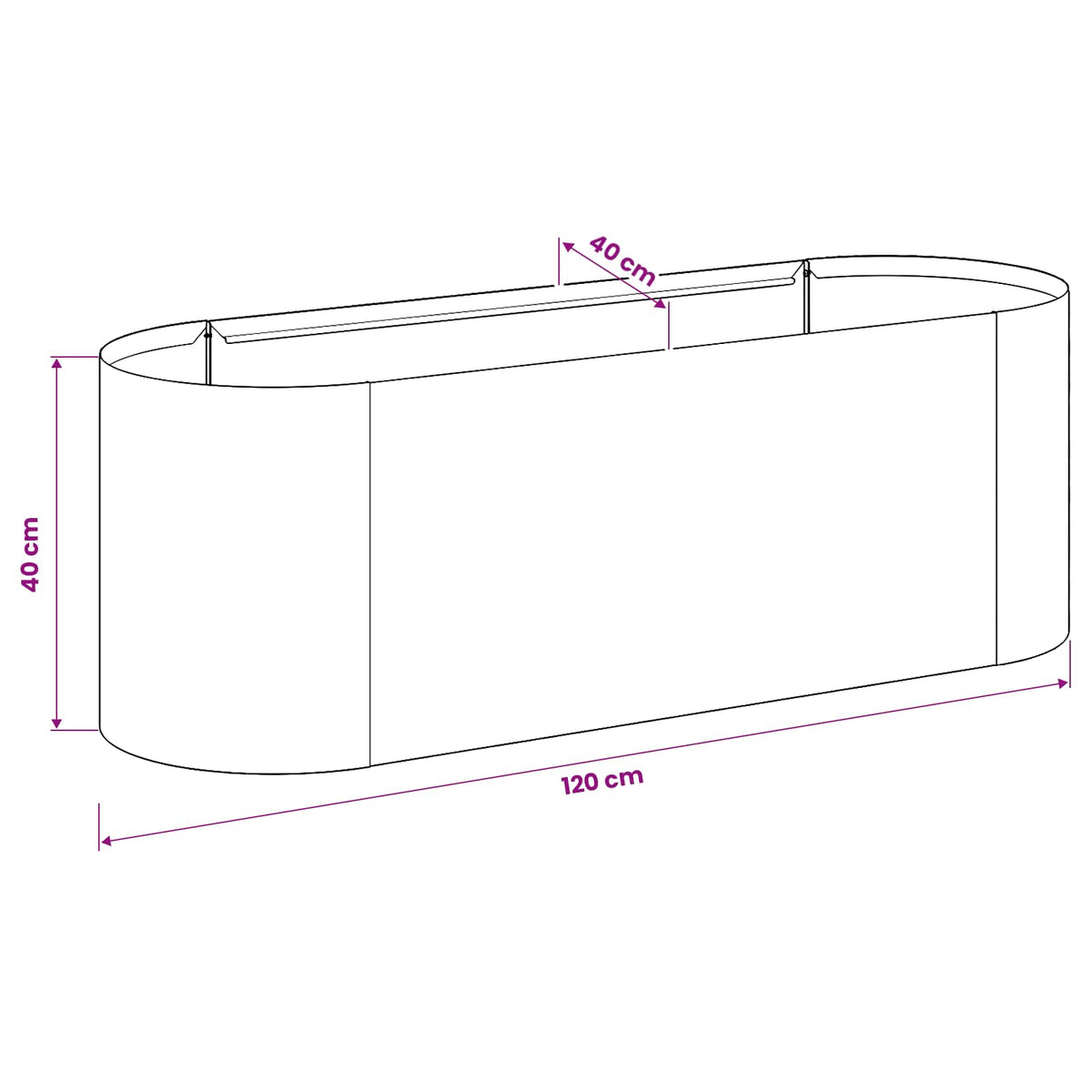 Raised Garden Bed Anthracite 120 x 40x 40 cm