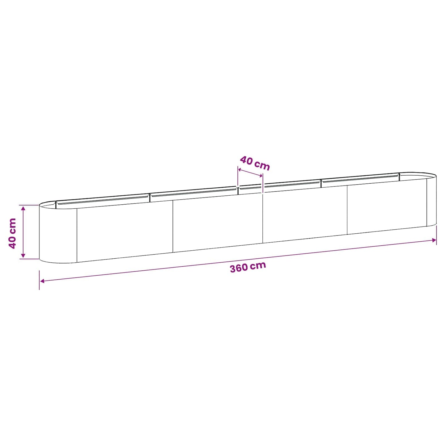 Raised Garden Bed Olive Green 360 x 40x 40 cm