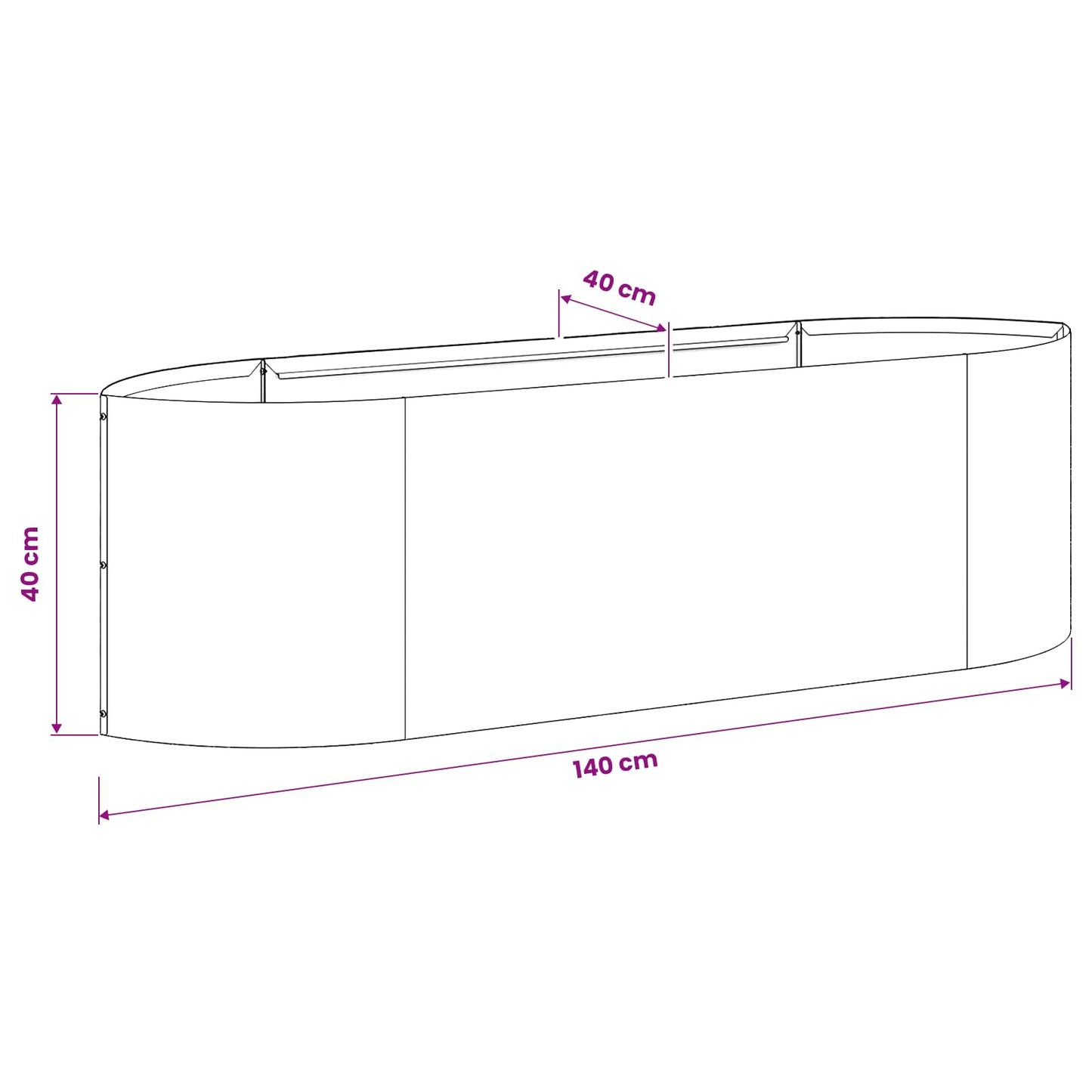 Raised Garden Bed Olive Green 140 x 40x 40 cm Steel