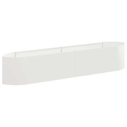 Raised Garden Bed White 220 x 40x 40 cm Steel