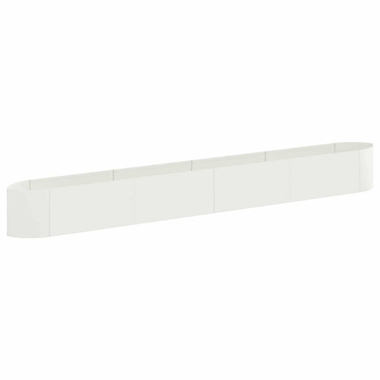 Raised Garden Bed White 380 x 40x 40 cm Steel