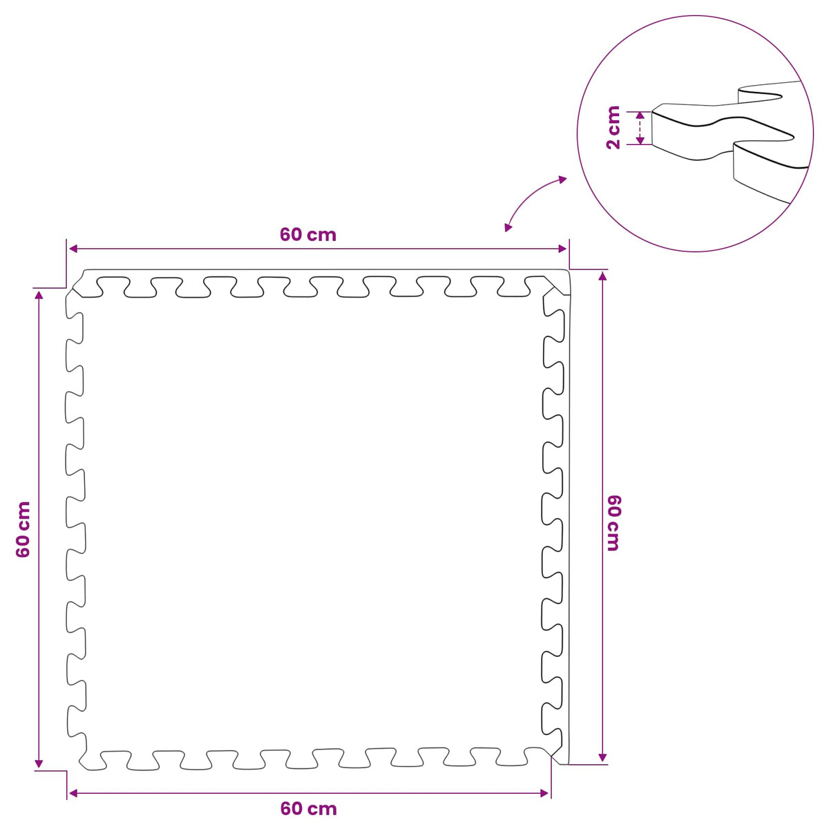 Pool Ground Mat 6 pcs Black 2.16 m² EVA Foam