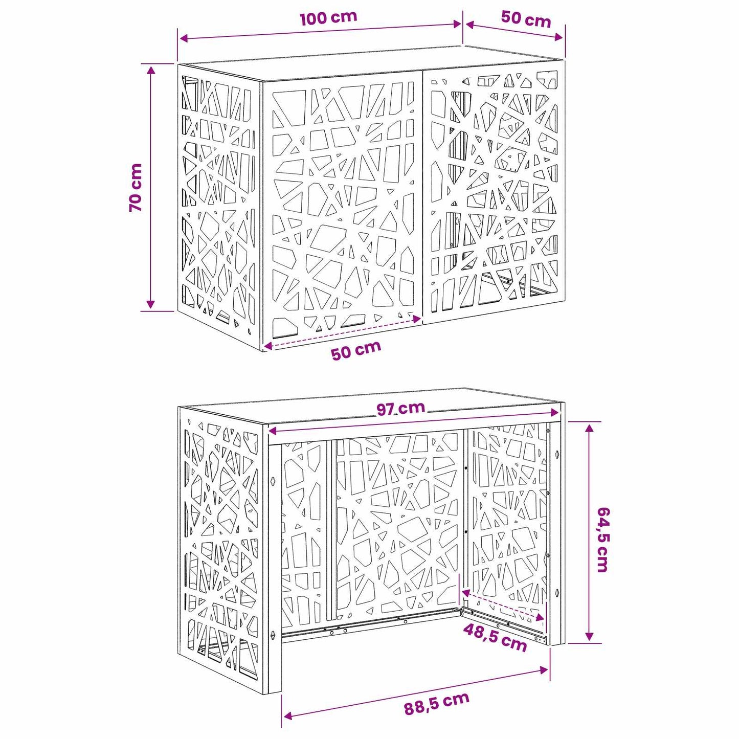 Air Conditioner Cover Silver 100 x 50 x 70 cm Galvanised Steel