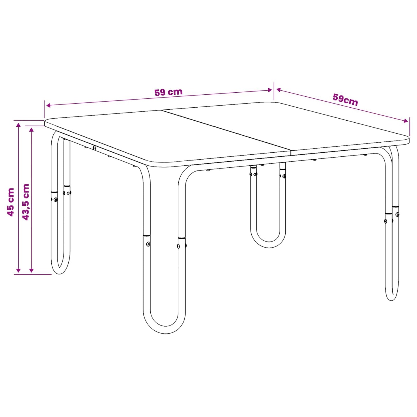 Coffee Table Black 59 x 59 x 45 cm Engineered Wood