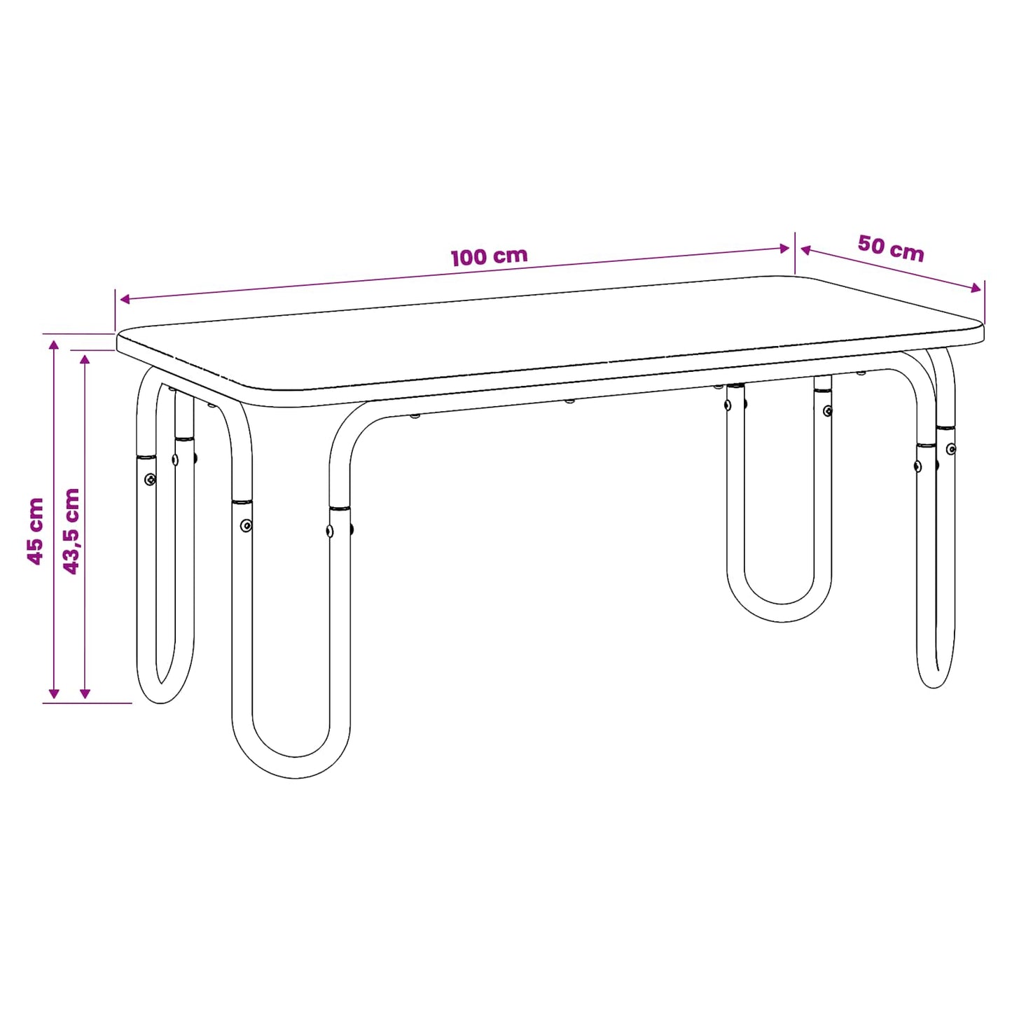 Coffee Table Sonoma Oak 100 x 50 x 45 cm Engineered Wood