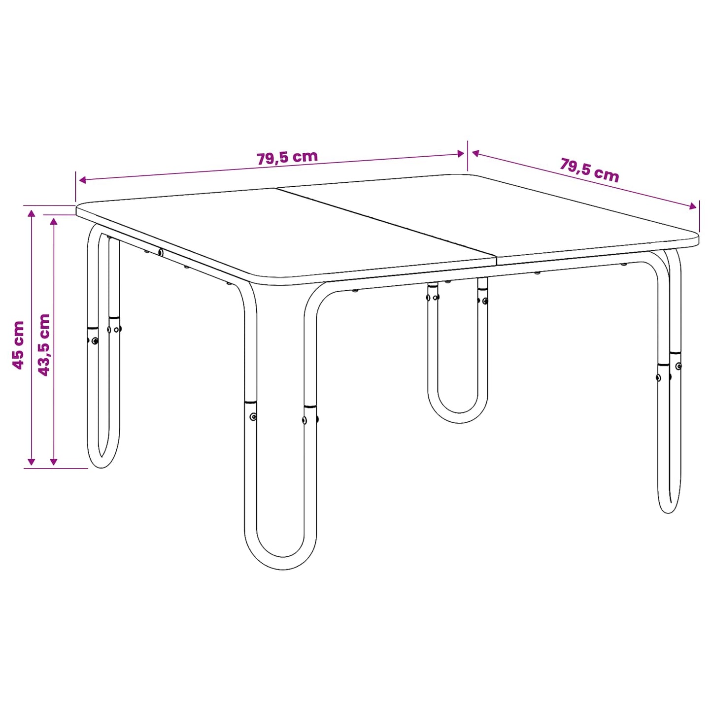 Coffee Table Black 79.5 x 79.5 x 45 cm Engineered Wood