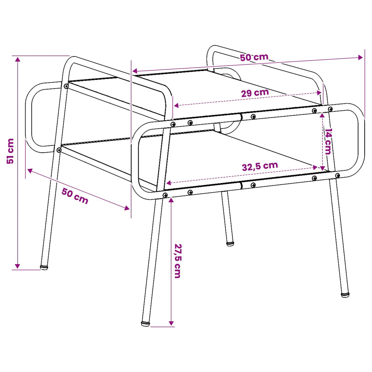 Coffee Table Old Wood 50 x 50 x 51 cm Engineered Wood