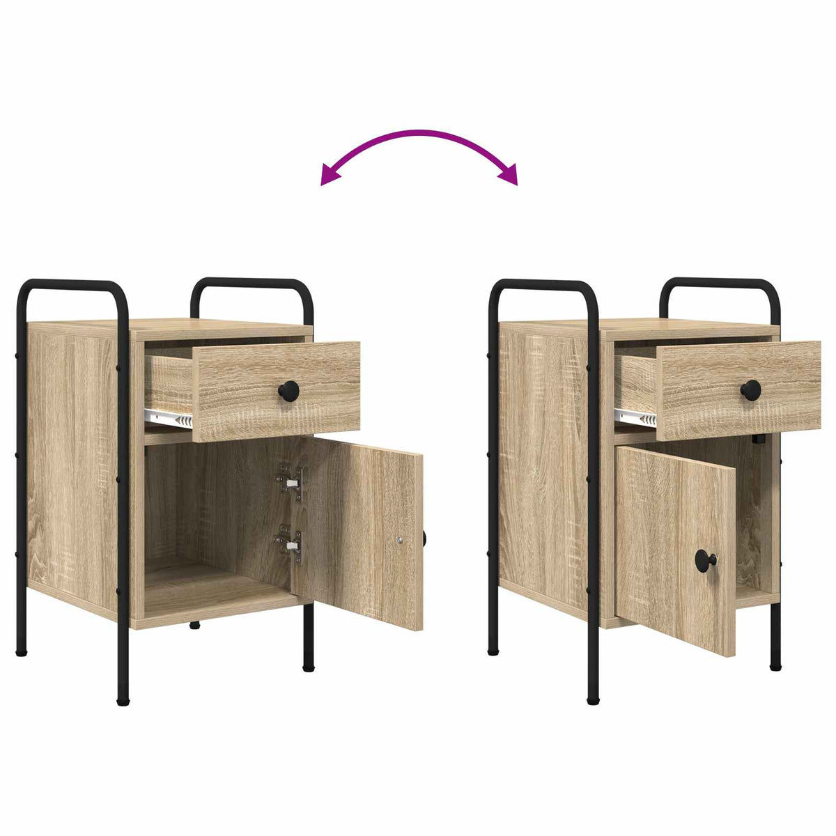 Bedside Cabinet Sonoma Oak 35 x 36.5 x 61 cm Engineered Wood