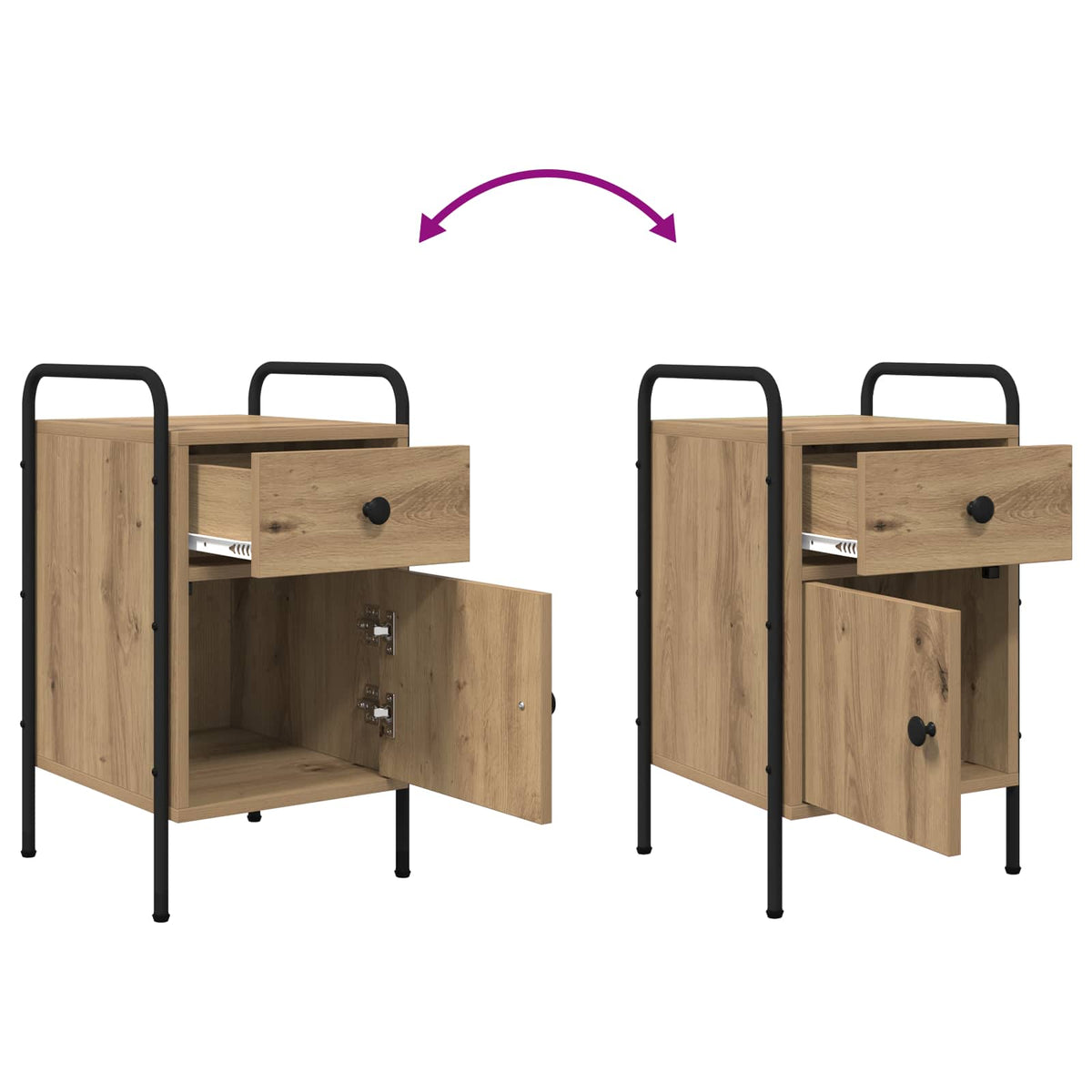 Bedside Cabinet Artisan Oak 35 x 36.5 x 61 cm Engineered Wood