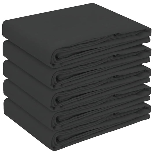 Table Cloth 5 pcs Square Dark Grey 110 x 110 cm Polyester
