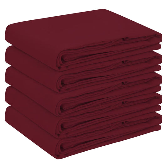 Table Cloth 5 pcs Rectangular Wine Red 140 x 140 cm Polyester