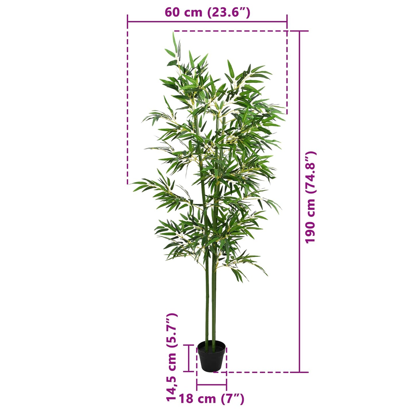 Artificial Bambo Tree 2 pcs Green 60 x 18 x 190 cm