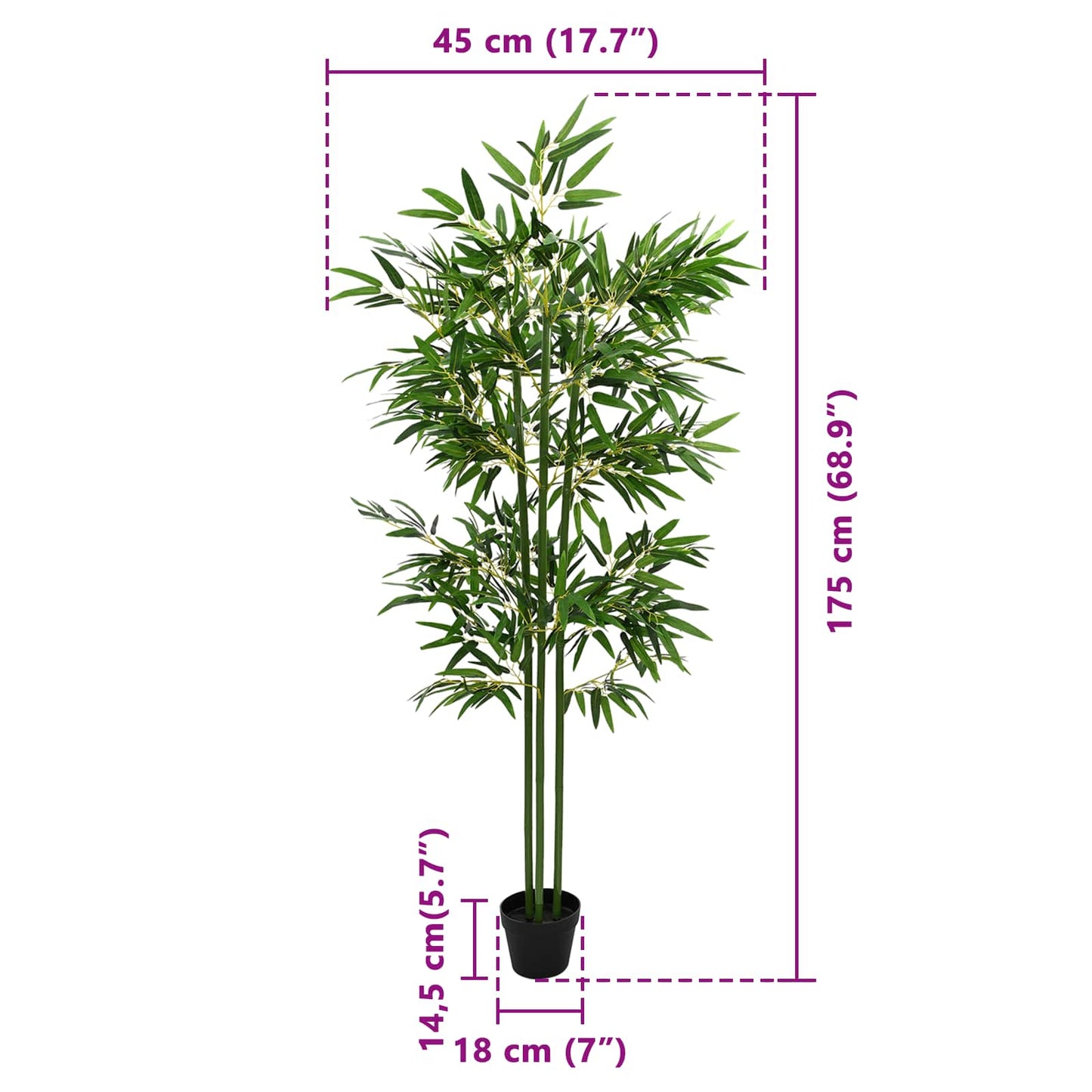 Artificial Bambo Tree 2 pcs Green 45 x 18 x 175 cm