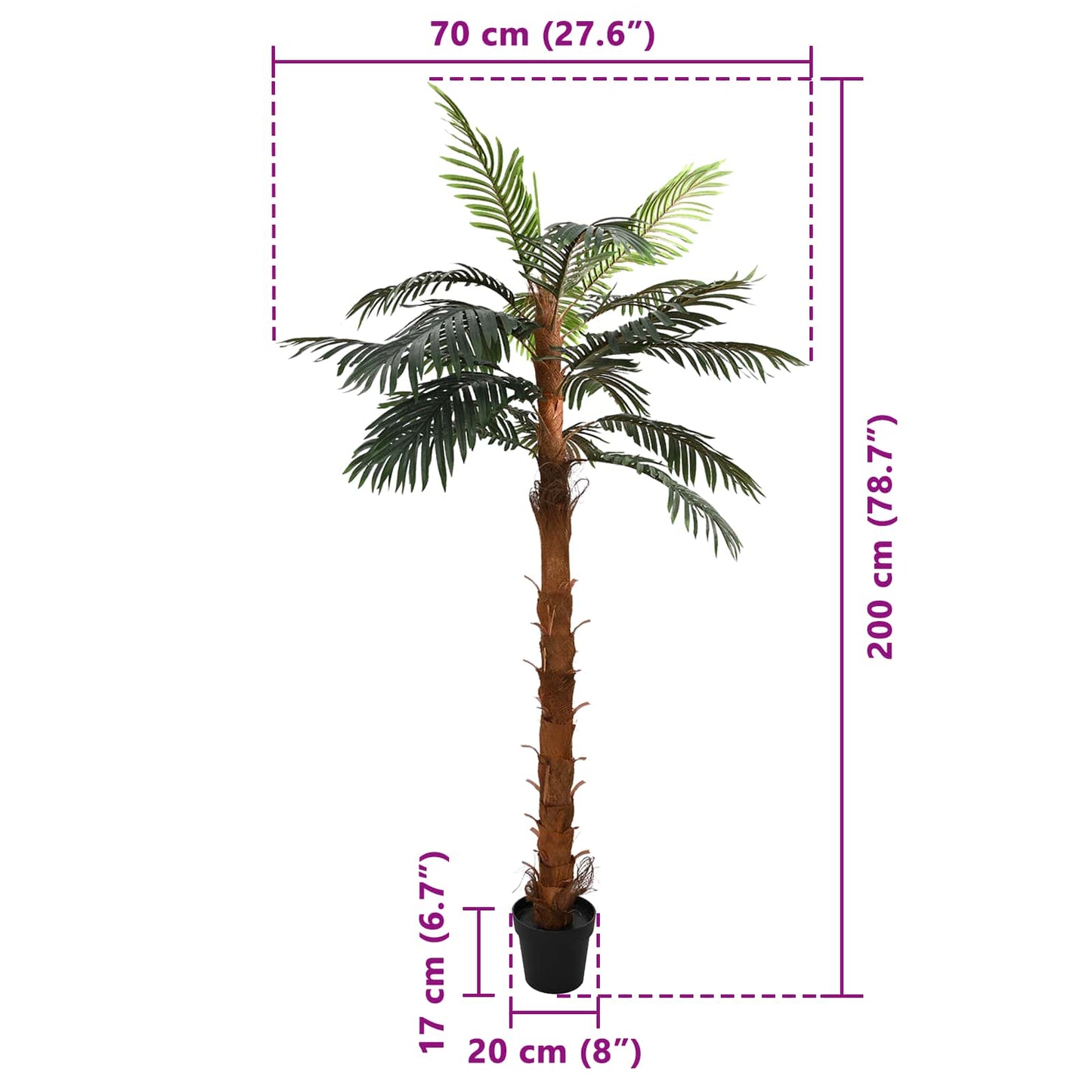 Artificial Cocuspalm Tree Green 70 x 20 x 200 cm