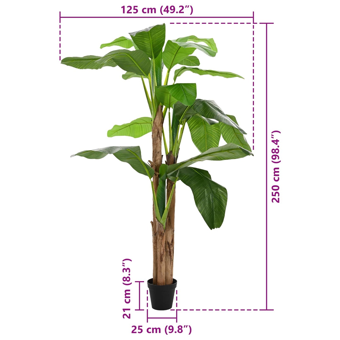 Artificial Banana Tree Green 125 x 25 x 250 cm