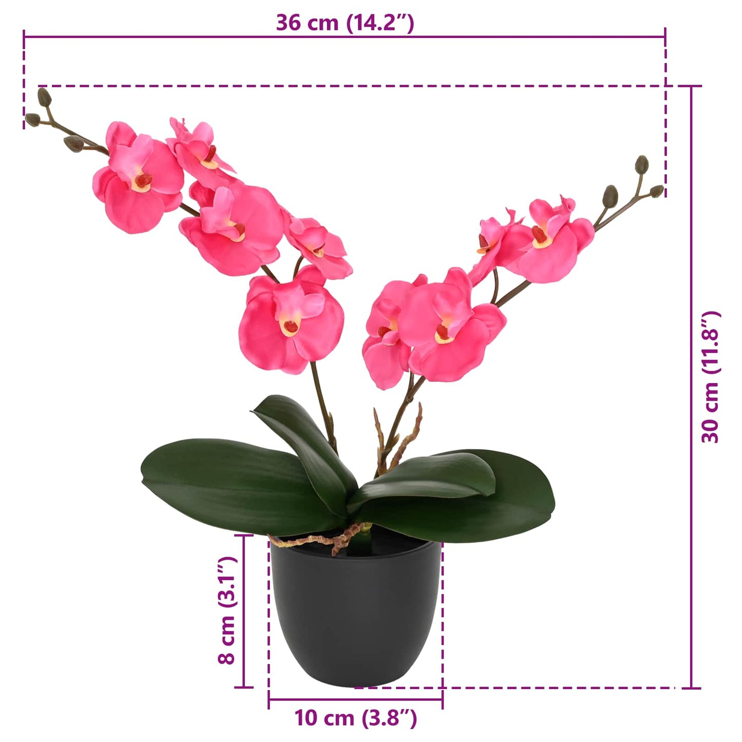 Artificial Orchid Plant Red 36 x 10 x 30 cm Fabric, PE and PEVA