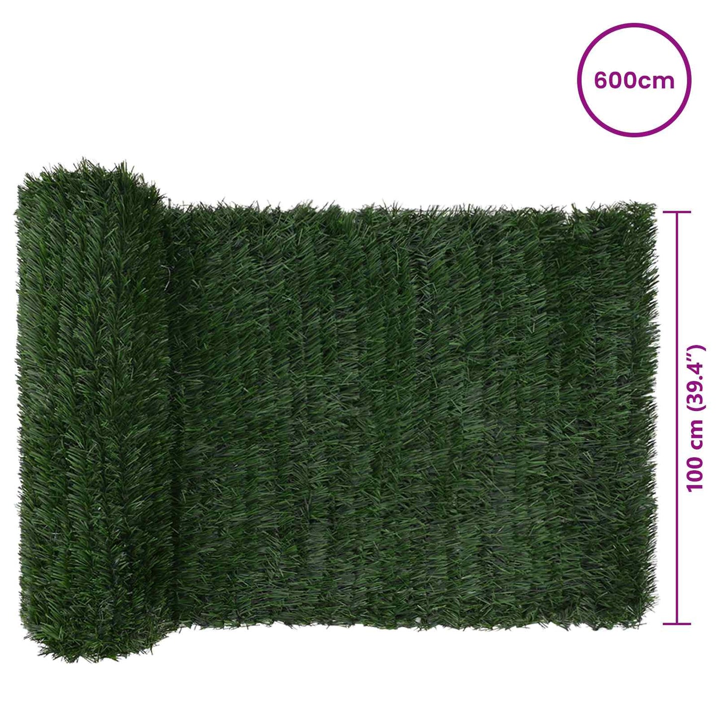 Artificial Fence Dark Green 1 x 6 m PVC and Steel