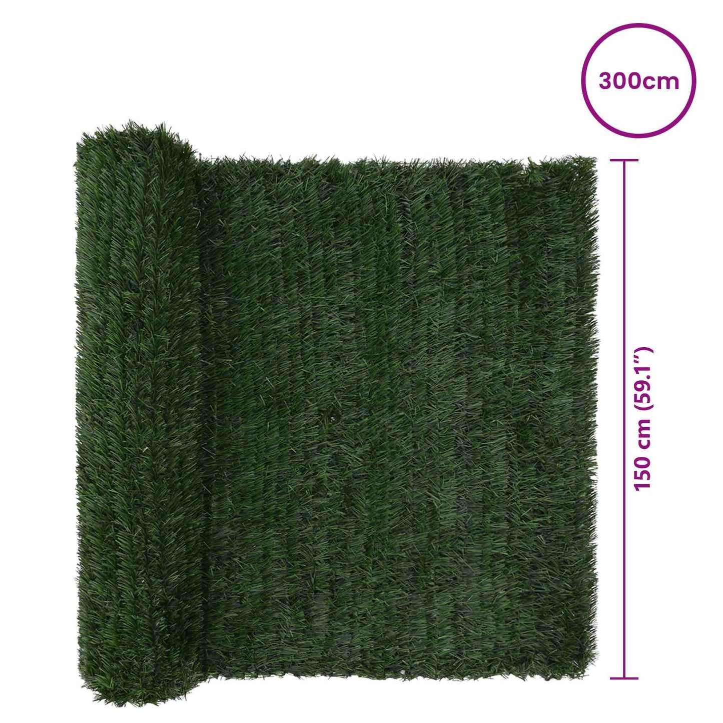 Artificial Fence Dark Green 1.5 x 3 m PVC and Steel