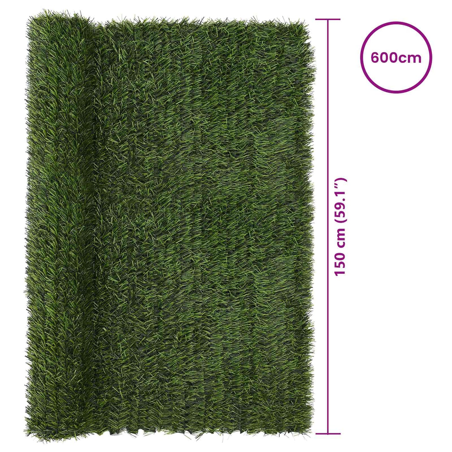 Artificial Fence Light Green 1.5 x 6 m PVC and Steel