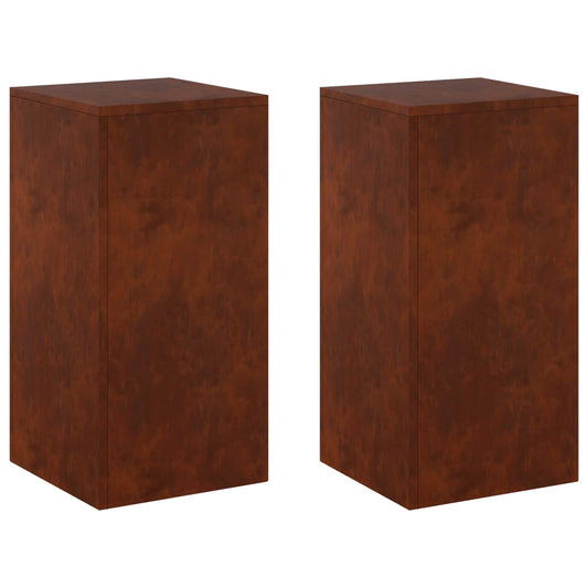 Plant Stand 2 pcs Rusty 30 x 30 x 60 cm Weathering Steel