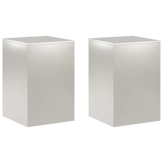 Plant Stand 2 pcs Silver 40 x 40 x 60 cm Steel