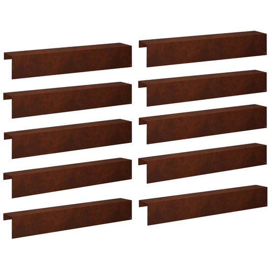 Garden Cover Profile 10 pcs 100 x 15 x 15 cm Weathering Steel
