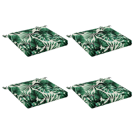 Seat Cushions SOEST 4 pcs 100% Polyester Leaf Pattern