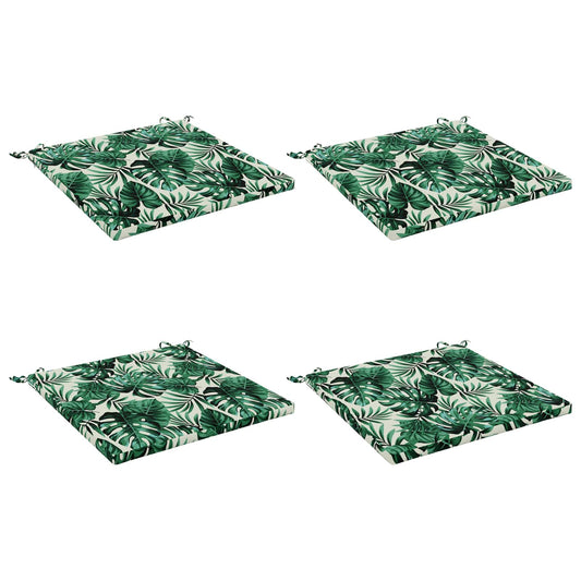 4-Piece Seat Cushions SOEST 4 pcs 100% Polyester Leaf Pattern