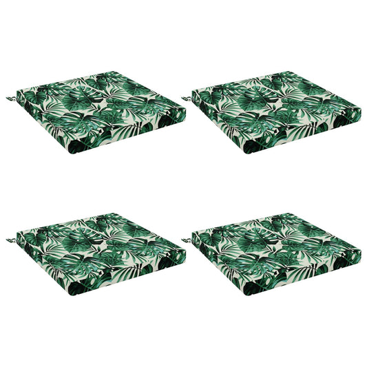 4-Piece Seat Cushions SOEST 4 pcs 100% Polyester Leaf Pattern