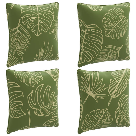 4-Piece Back Cushions PUTTEN 4 pcs 100% Polyester Leaf Design