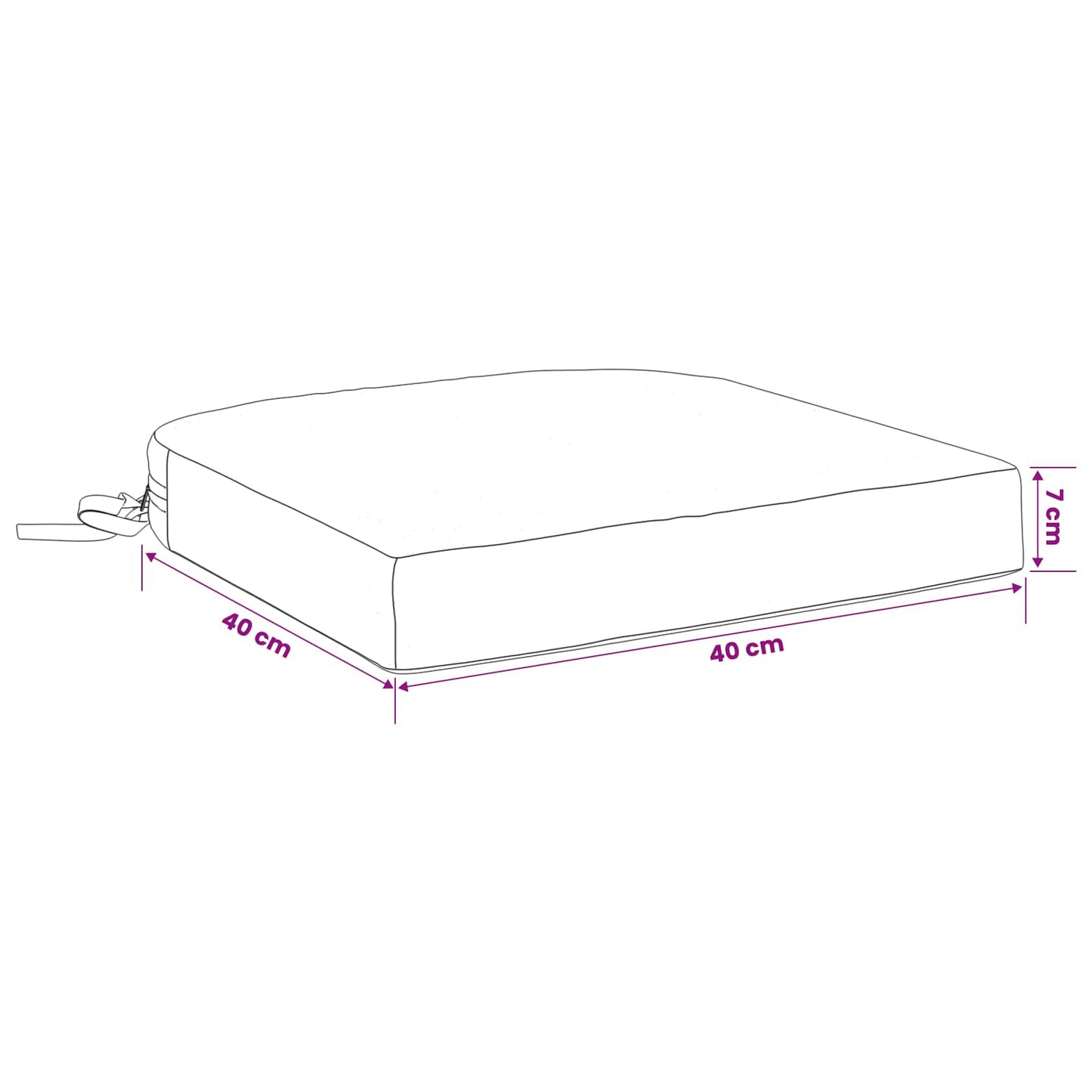 1-Piece Seat Cushion SOEST 100% Polyester Grey 40 x 40 x 7 cm