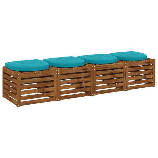 4-Piece Seat Cushions 4 pcs 100% Polyester Turquoise