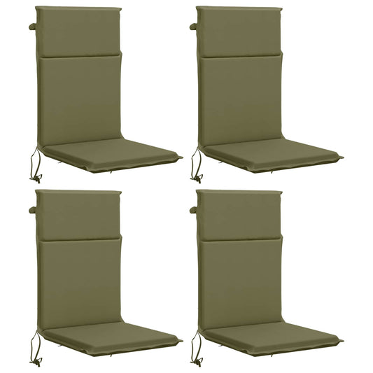 High Back Chair Cushion GEMERT 4 pcs 100% Polyester Olive Green