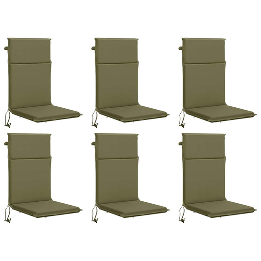 High Back Chair Cushion GEMERT 6 pcs 100% Polyester Olive Green