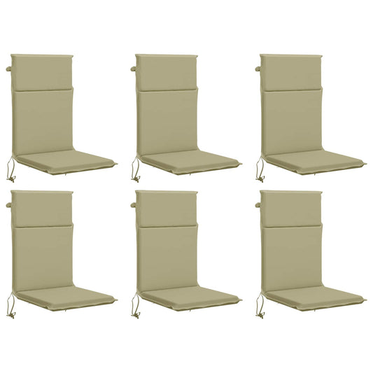 High Back Chair Cushion GEMERT 6 pcs 100% Polyester Light Green
