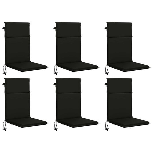 High Back Chair Cushion GEMERT 6 pcs 100% Polyester Black