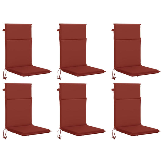 High Back Chair Cushion GEMERT 6 pcs 100% Polyester Red