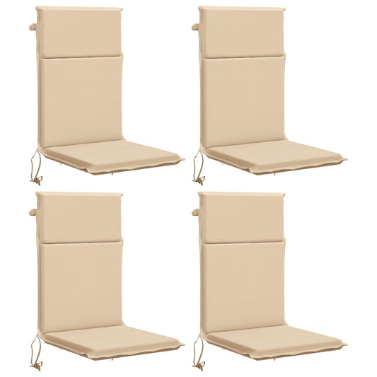 High Back Chair Cushion GEMERT 4 pcs 100% Polyester Cream