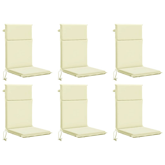 High Back Chair Cushion GEMERT 6 pcs 100% Polyester Cream